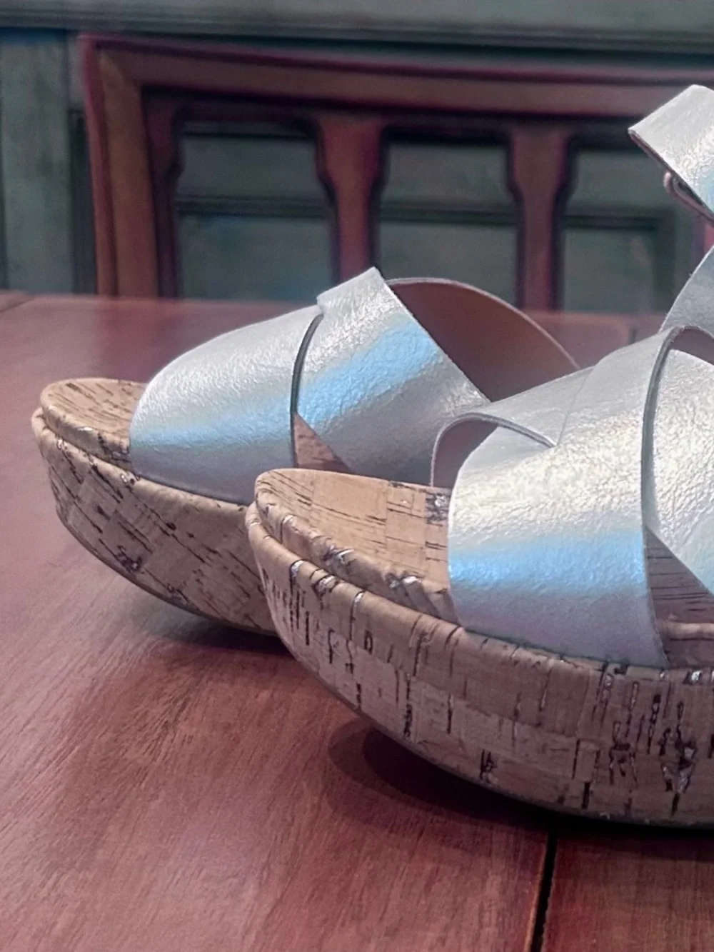 Kork-Ease Women's Ava 2.0 Wedge Sandal - Silver Argento Metallic - Size 9M
